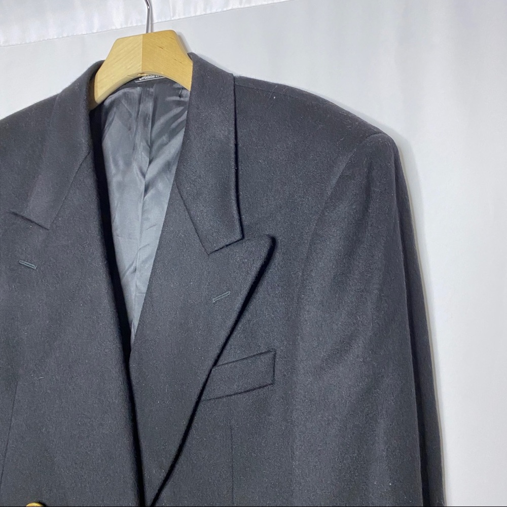 Valentino Men's Black Double-Breasted Blazer with Gold Buttons - Picture 2 of 9
